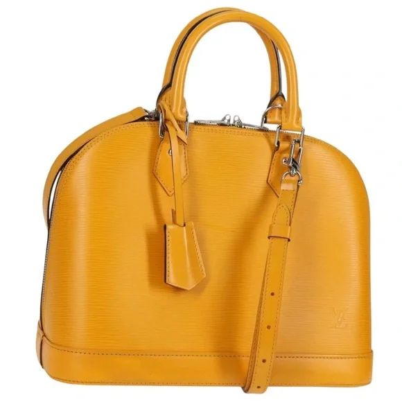 LOUIS VUITTON Epi Alma Citron PM Hand Bag Mimosa with the Matching LV strap - Picture 3 of 15